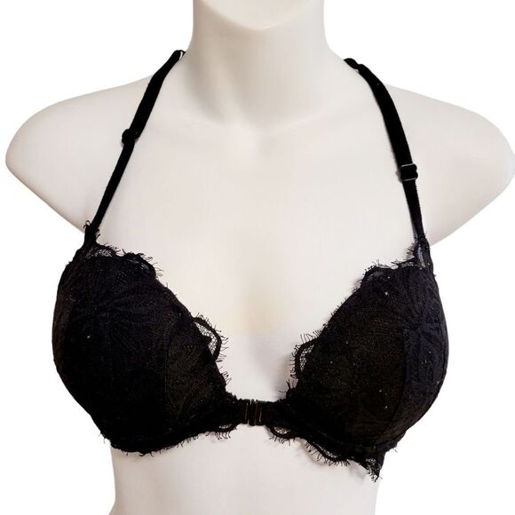 2/$20 Pink Black Lace 32D Push Up Bras - Picture 1 of 7